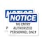 Signmission No Entry Authorized Personnel Only OSHA Notice Sign, Plastic, 10in W x 7in L, 2PK OS-2PACK-NS-P-710-L-14511 - alternate 1